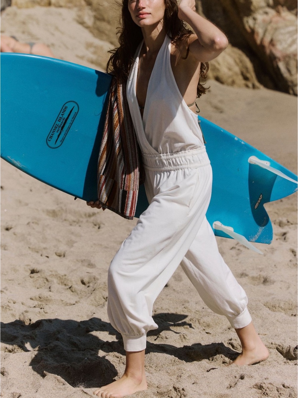 NWT 💎 Free People Hot Shot Halter Jumpsuit One-piece | Medium | Ivory